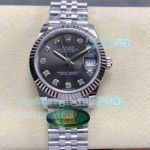Swiss Copy ARF 31mm Rolex Datejust 904L Jubilee Grey Dial and Diamond Watch 